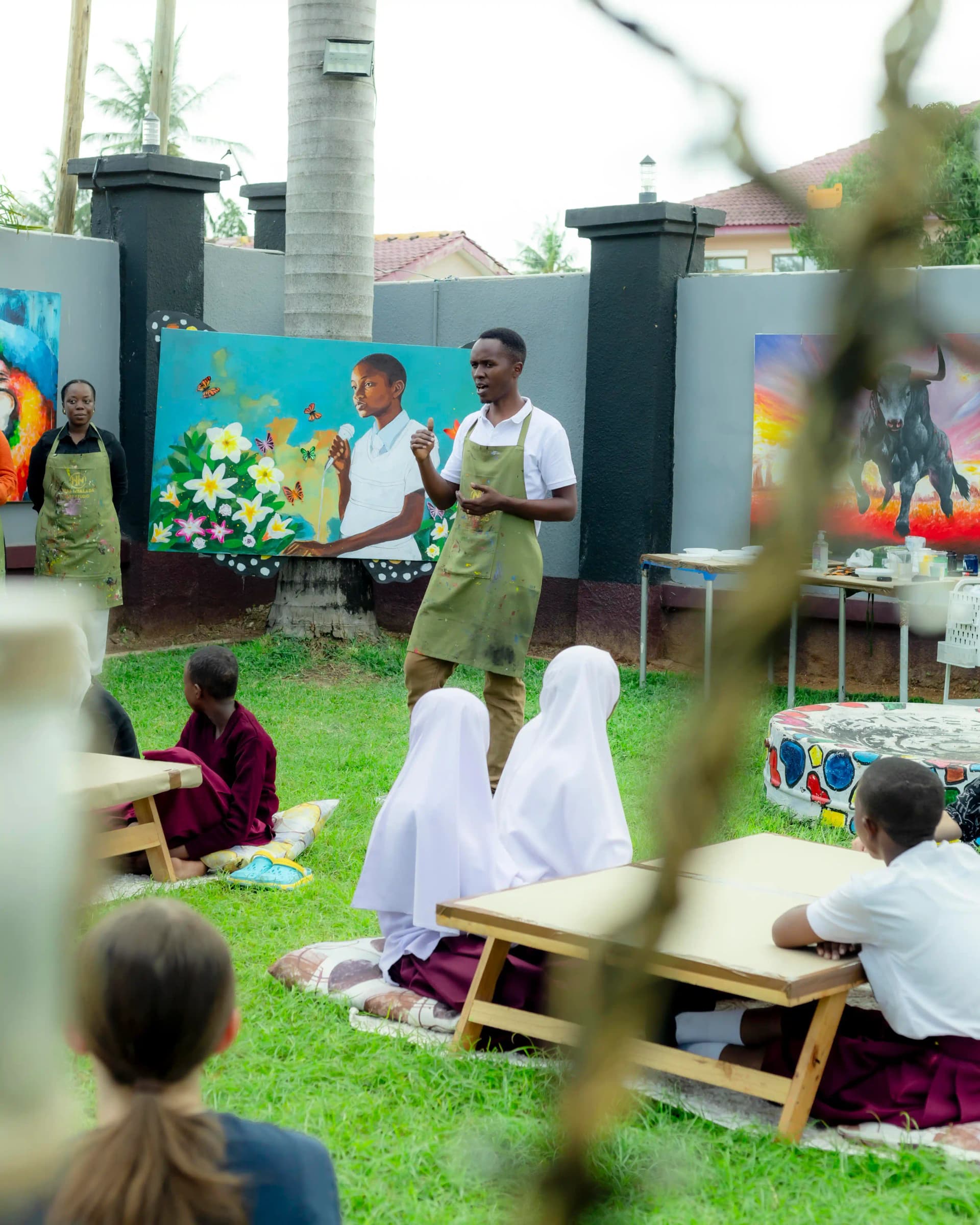 Nias and students in the Mbezi Beach studio