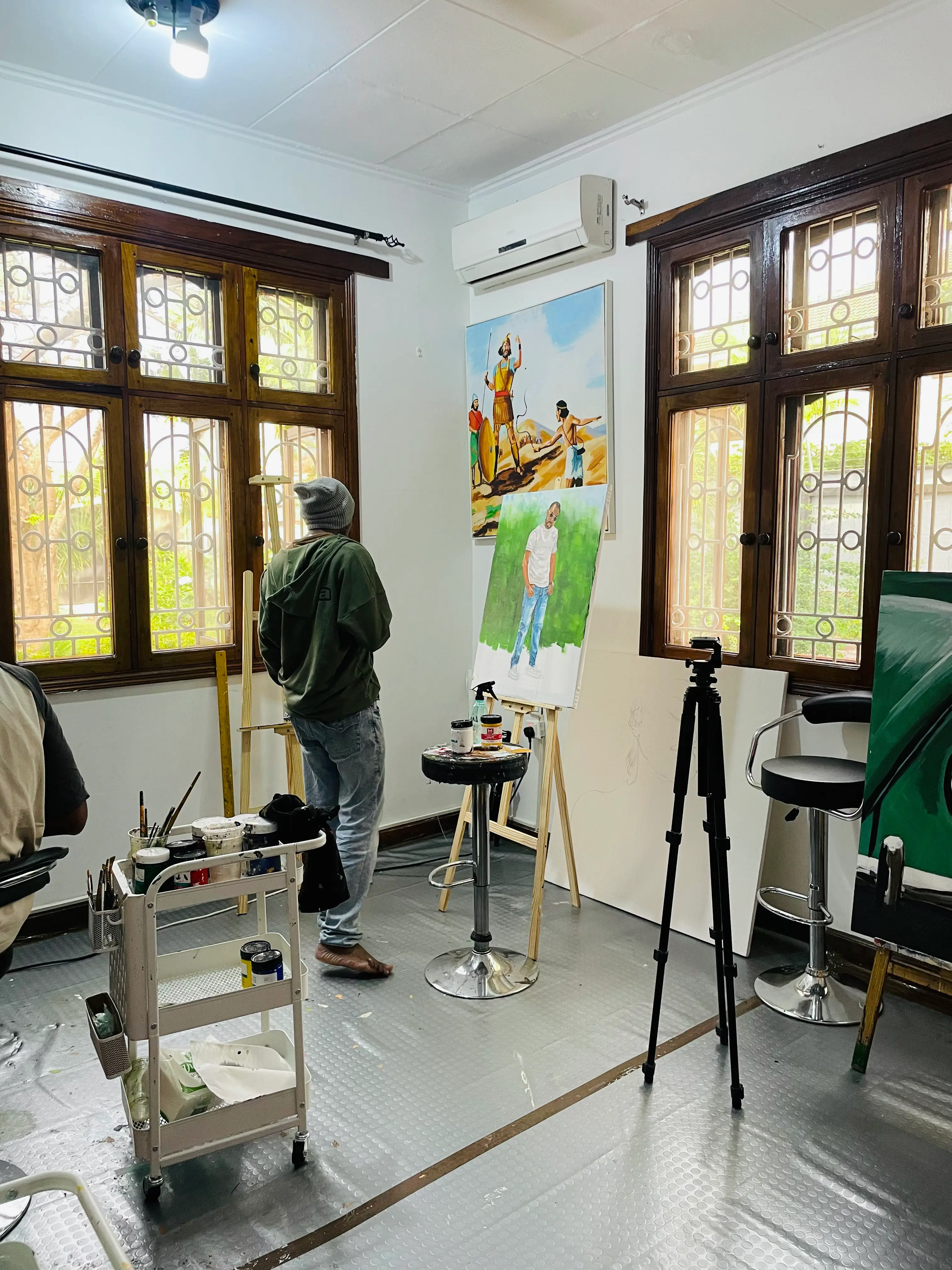 Nias Nyalada Art Studio Working Area - Artists creating in their workspace