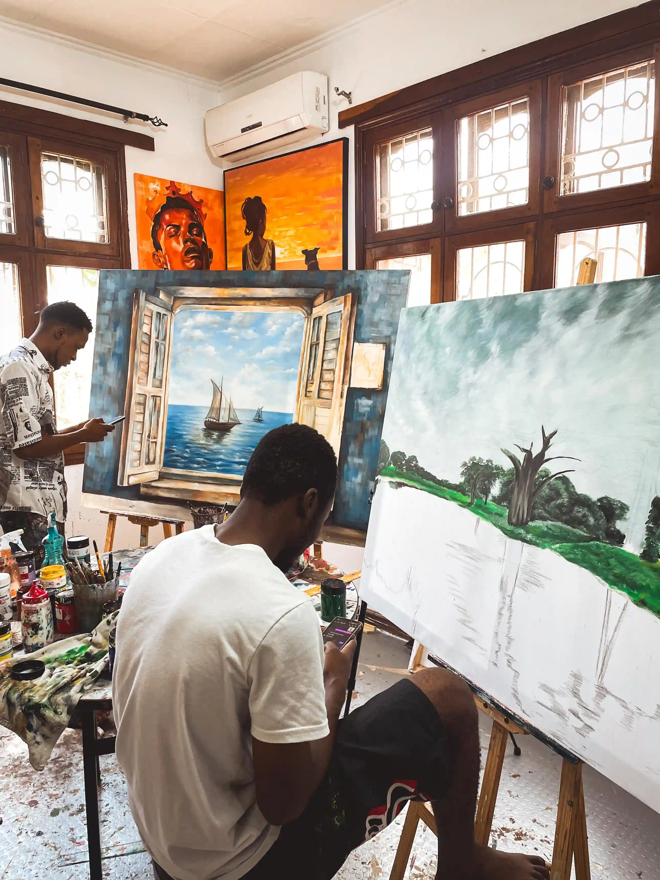 Custom Art Commission Process - Artist working on a commissioned portrait painting