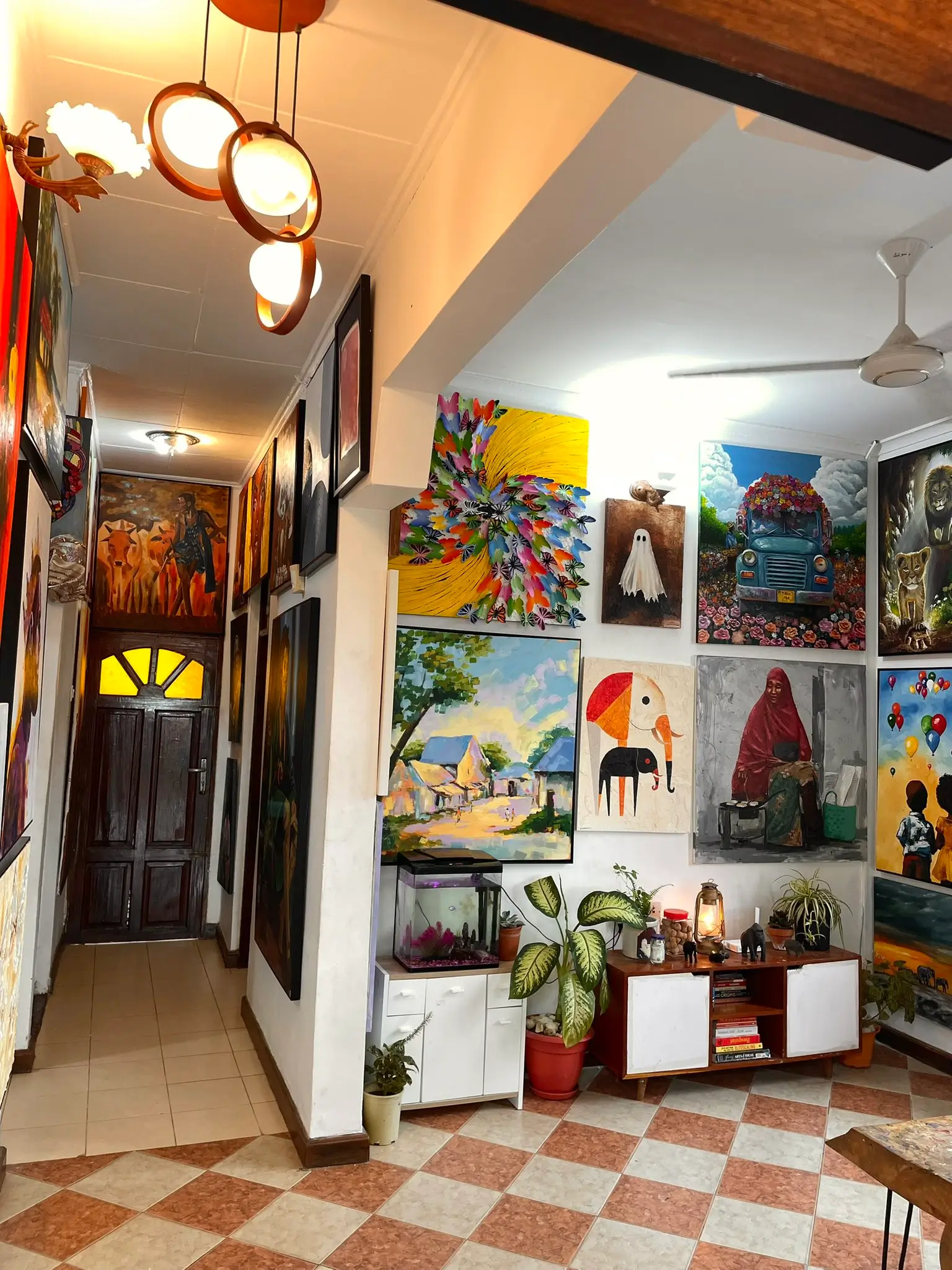 Nias Nyalada Art Studio Gallery Space - Bright, open area with artwork displayed on walls