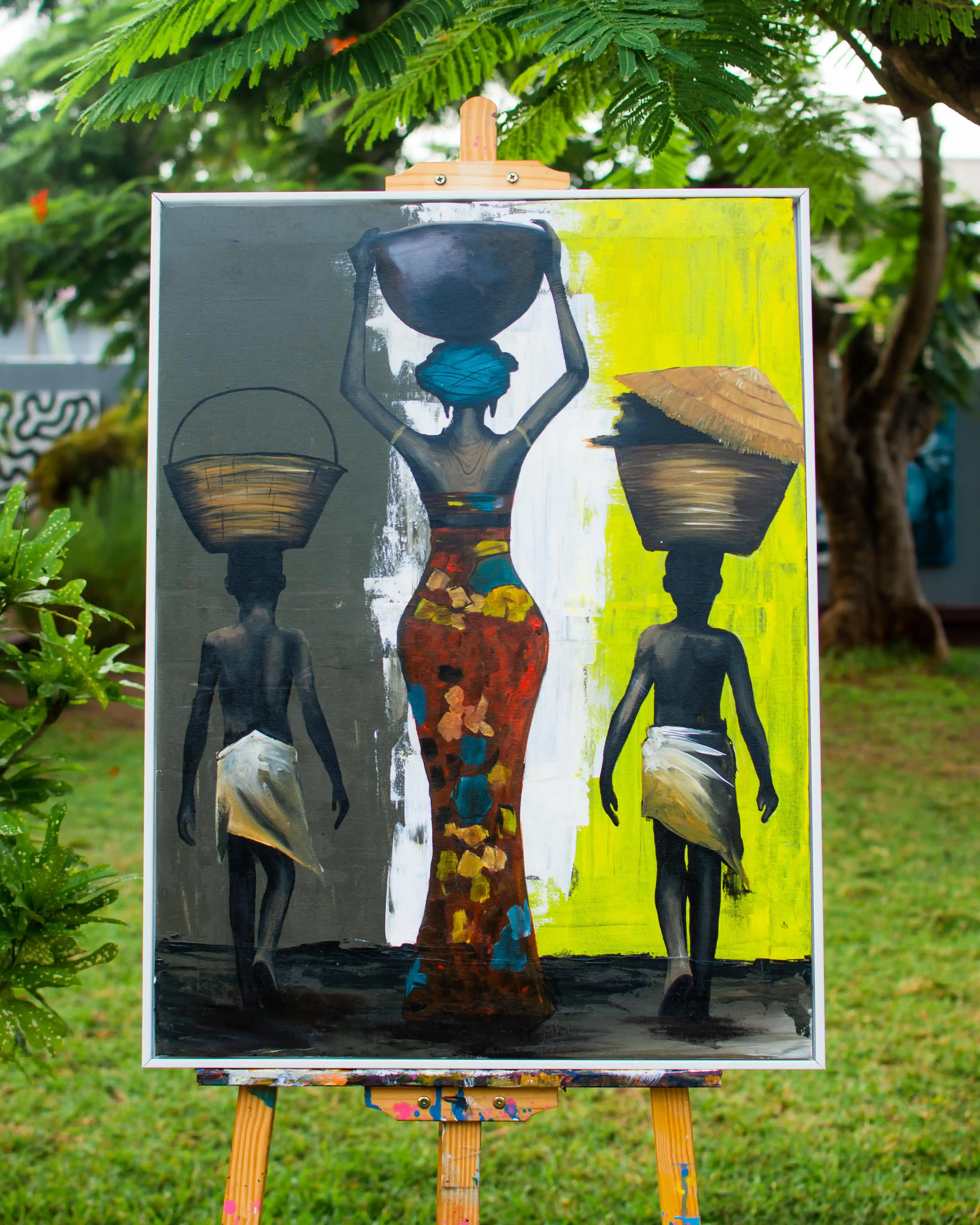 Mawe - Abstract sculpture painting by Sisa