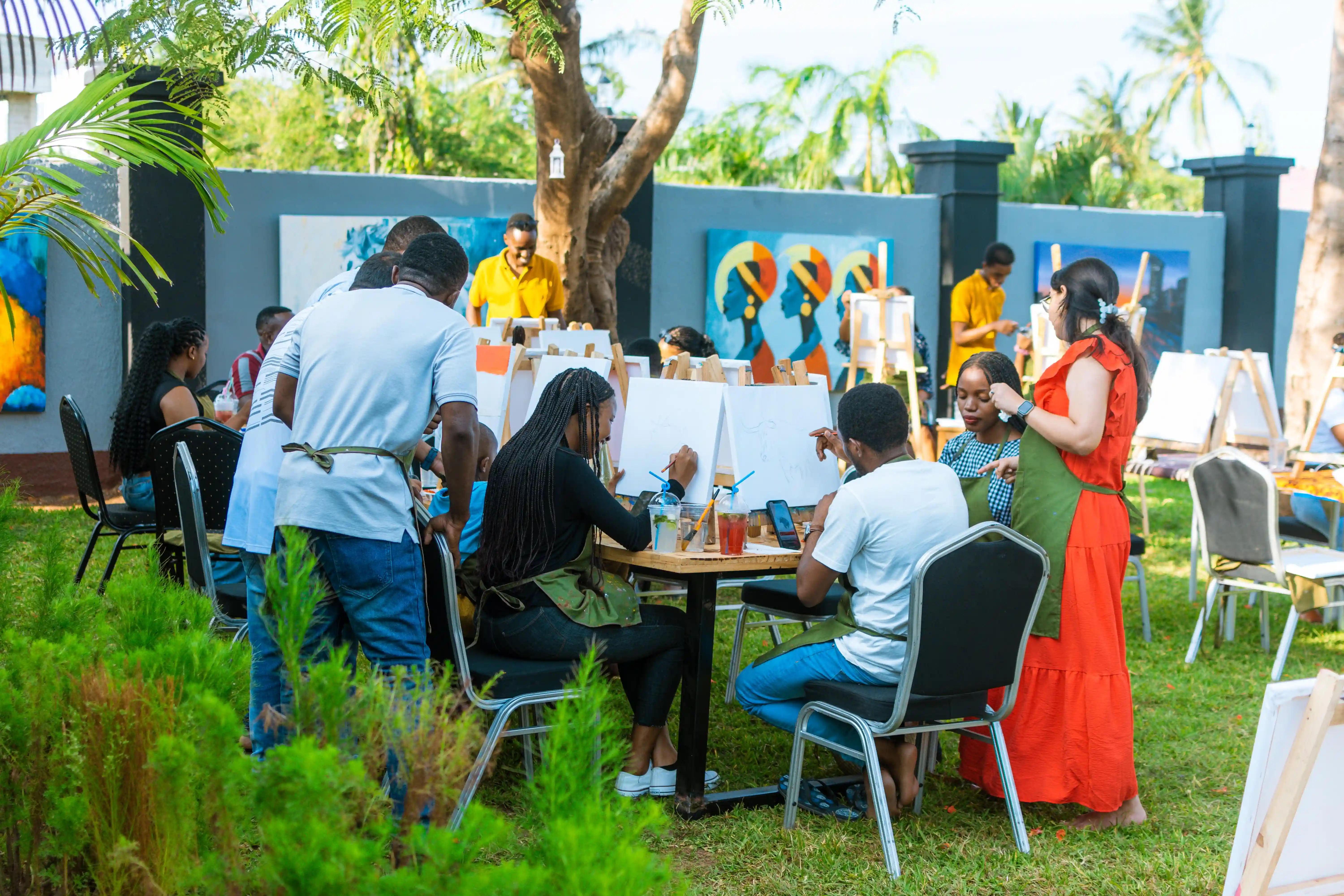 Nias Nyalada Art Studio Community Event - Group of people engaged in creative activities