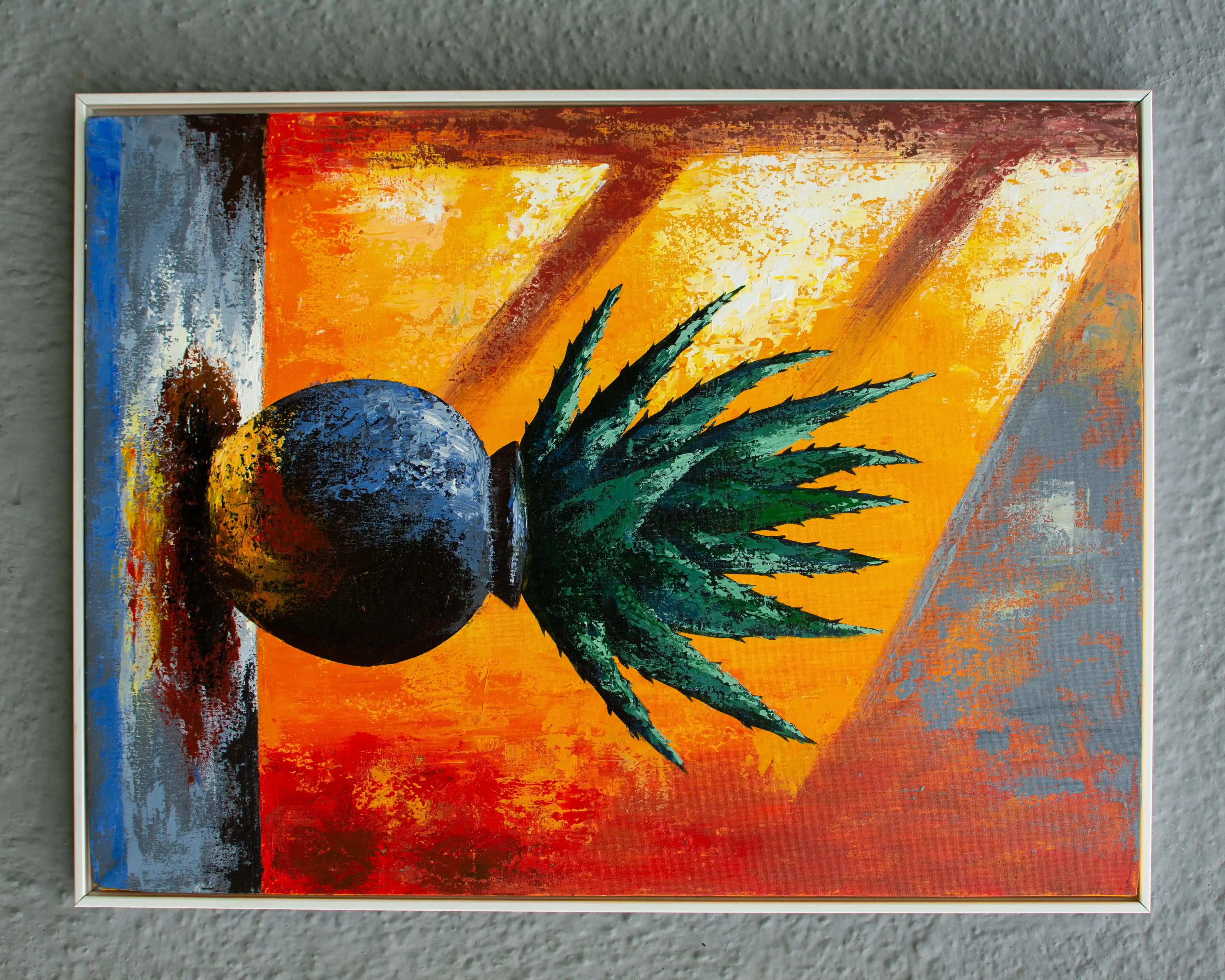 Rooted in Strength - Vibrant painting of an aloe plant by Henry